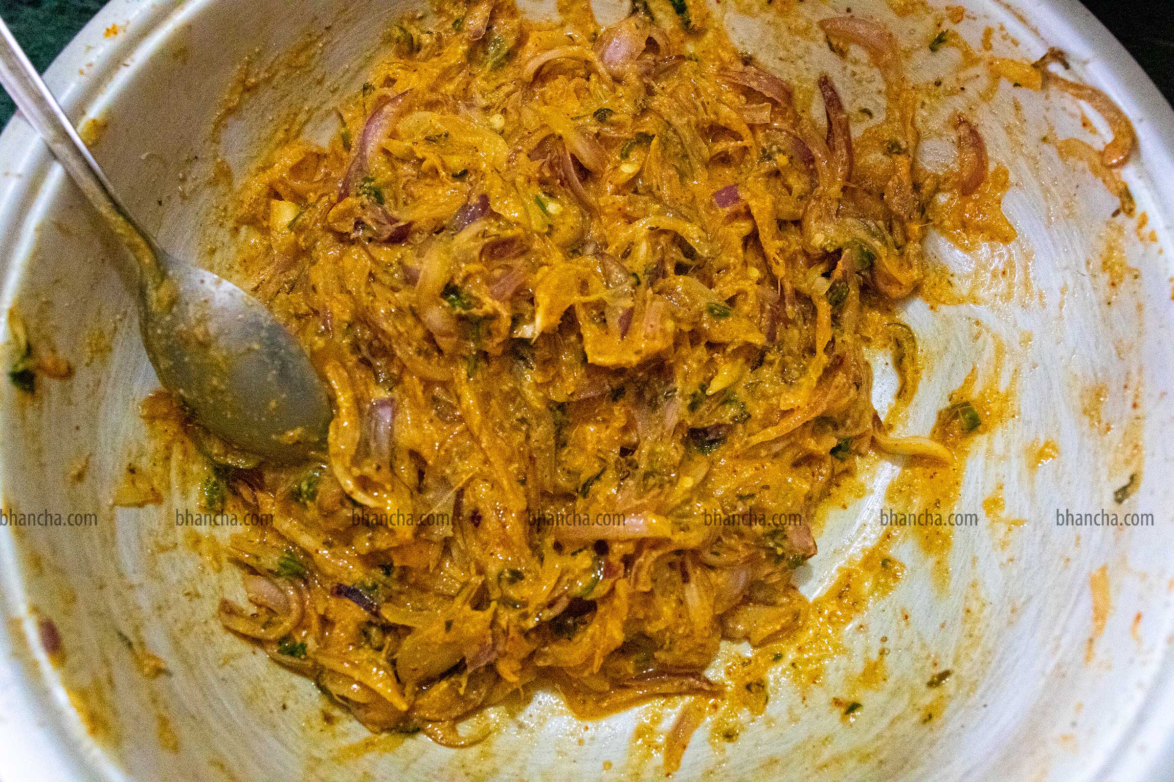 onion pakora mixture